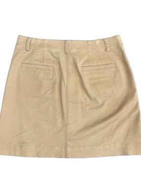 NWT Caslon Women’s Nordstrom Tan Oxford Mini Skirt With ButtPockets Size 8